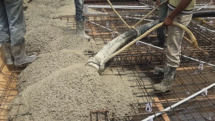 concreting with crosslock spacers and rebar chairs